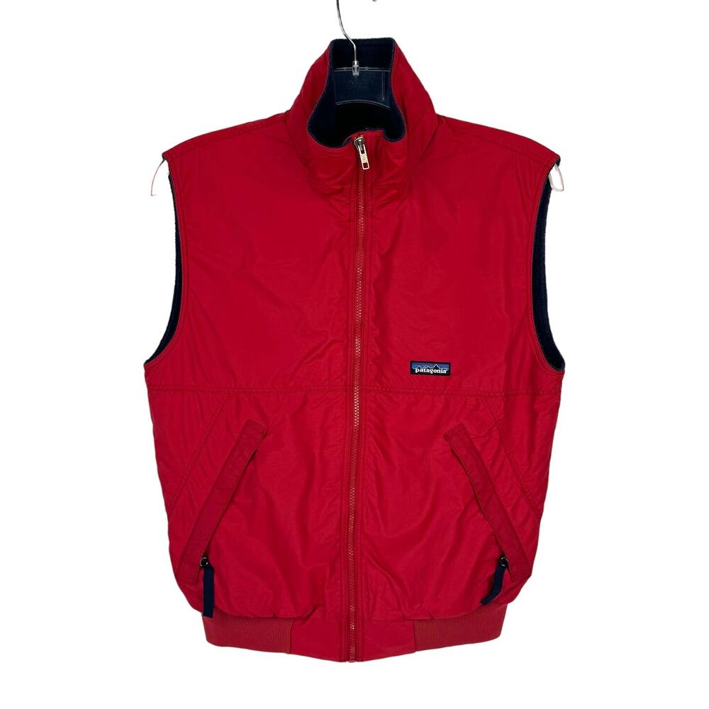 VTG PATAGONIA | Red 90s Puffer Fleece Lined Mock Neck Vest |‎ Men's Small